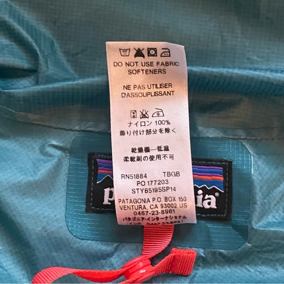 Patagonia Jacket Womens Medium Blue Hooded Windbreaker Full Zip Outdoor Polyamid - Picture 7 of 16